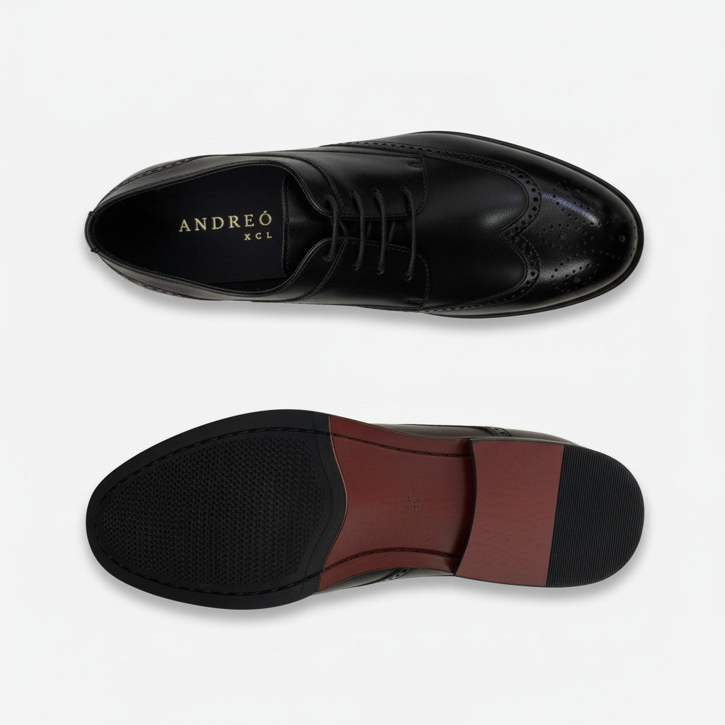 Andreo Black derby wingtip lace ups