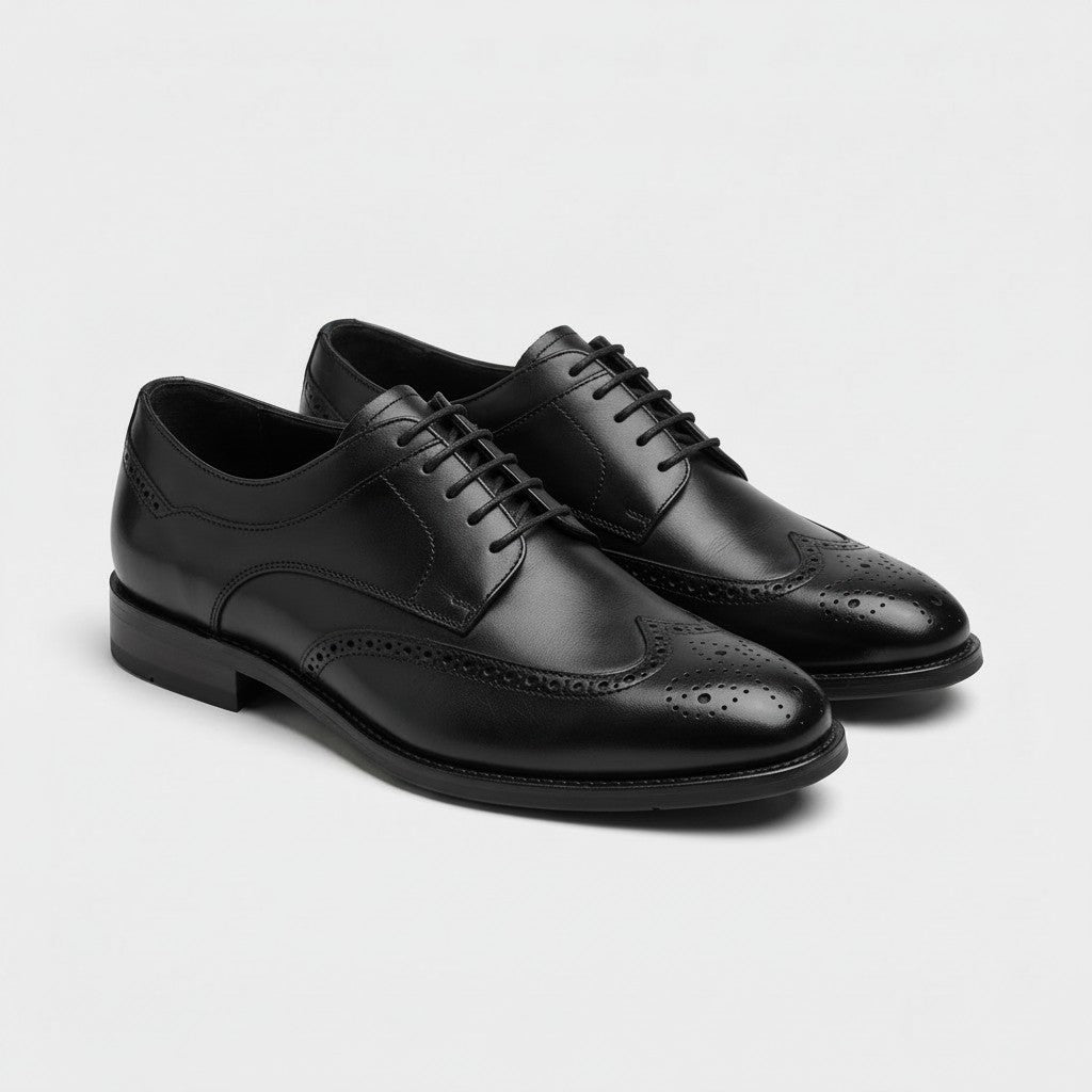 Andreo Black derby wingtip lace ups
