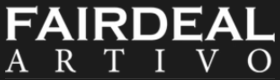 Black square graphic with the words 'FAIRDEAL ARTIVO' in large white serif lettering.