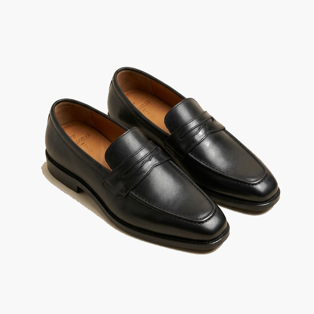 Kozasko black square toe slip on
